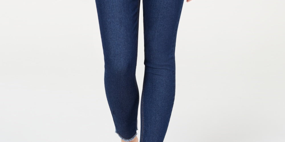 Tinseltown Junior's High Rise Raw Hem Skinny Jeans Navy Size 9