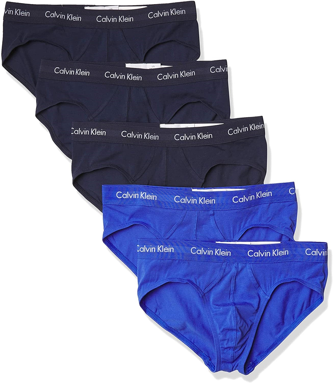 Calvin Klein Men's 6 Pk Hip Briefs Blue Size X-Large