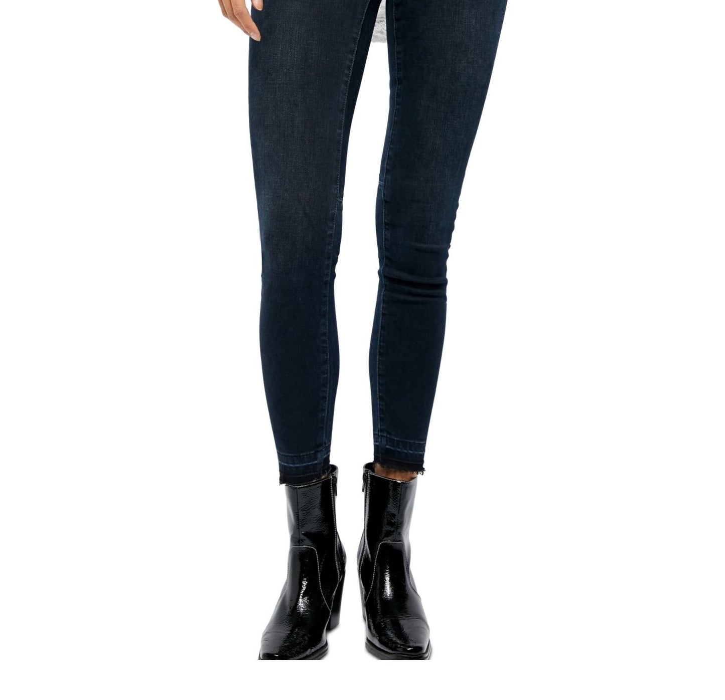 Free People Women's Navy Pocketed Zippered Skinny Jeans Navy Size 30