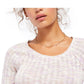 Free People Women's Light Purple Printed Long Sleeve Scoop Neck T-Shirt Pink Size Medium