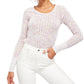 Free People Women's Long Sleeve Scoop Neck Sweater Pink Size X-Large