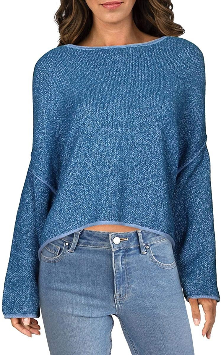 Free People Women's Bardot Sweater Navy Size Small