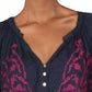 Free People Women's Persuasion Cotton Boho Peasant Top Navy Size Small