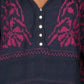 Free People Women's Persuasion Cotton Boho Peasant Top Navy Size Small