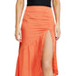 Free People Women's Lola Asymmetrical Slit Skirt Bright Orange Size 6
