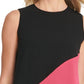 DKNY Women's Asymmetrical Colorblocked Top Black Size Medium
