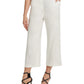DKNY Women's Cropped Wide-Leg Pants White Size 16