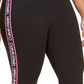 Calvin Klein Women's Logo Side CroPetite Petiteed Leggings Black Size 2X