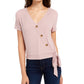 Pink Rose Junior's Side Tie Surplice Top Pink Size Small