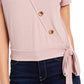 Pink Rose Junior's Side Tie Surplice Top Pink Size Small