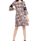 NY Collection Women's Petite Crochet-Trim Bell-Sleeve Dress Black Size Petite Large