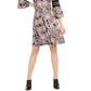 NY Collection Women's Petite Crochet-Trim Bell-Sleeve Dress Black Size Petite Large