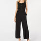 Monteau Women's Petite Square-Neck Jumpsuit Black Size Petite Large