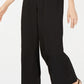 Monteau Women's Square Neck Jumpsuit Black Size Petite-XL