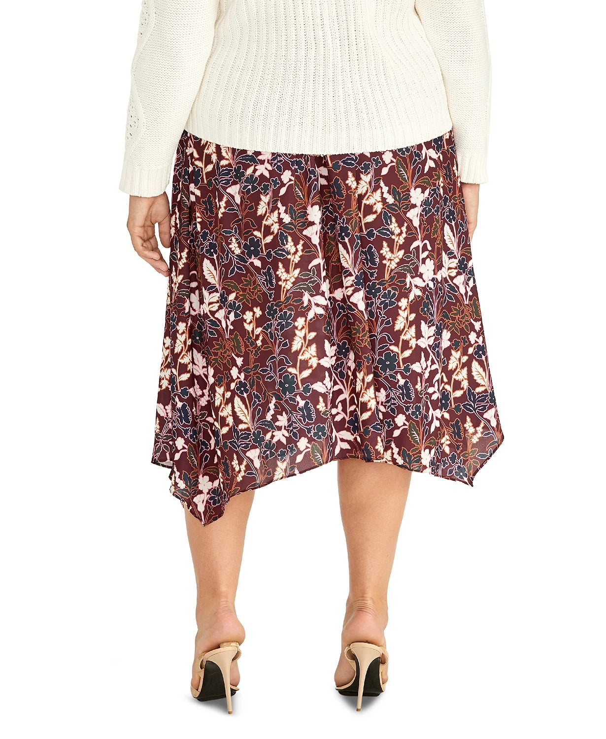 Rachel Roy Women's Trendy Plus Size Printed A-Line Skirt Red Size 3X