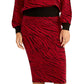Rachel Roy Women's Animal Print Midi Skirt Dark Red Size Large
