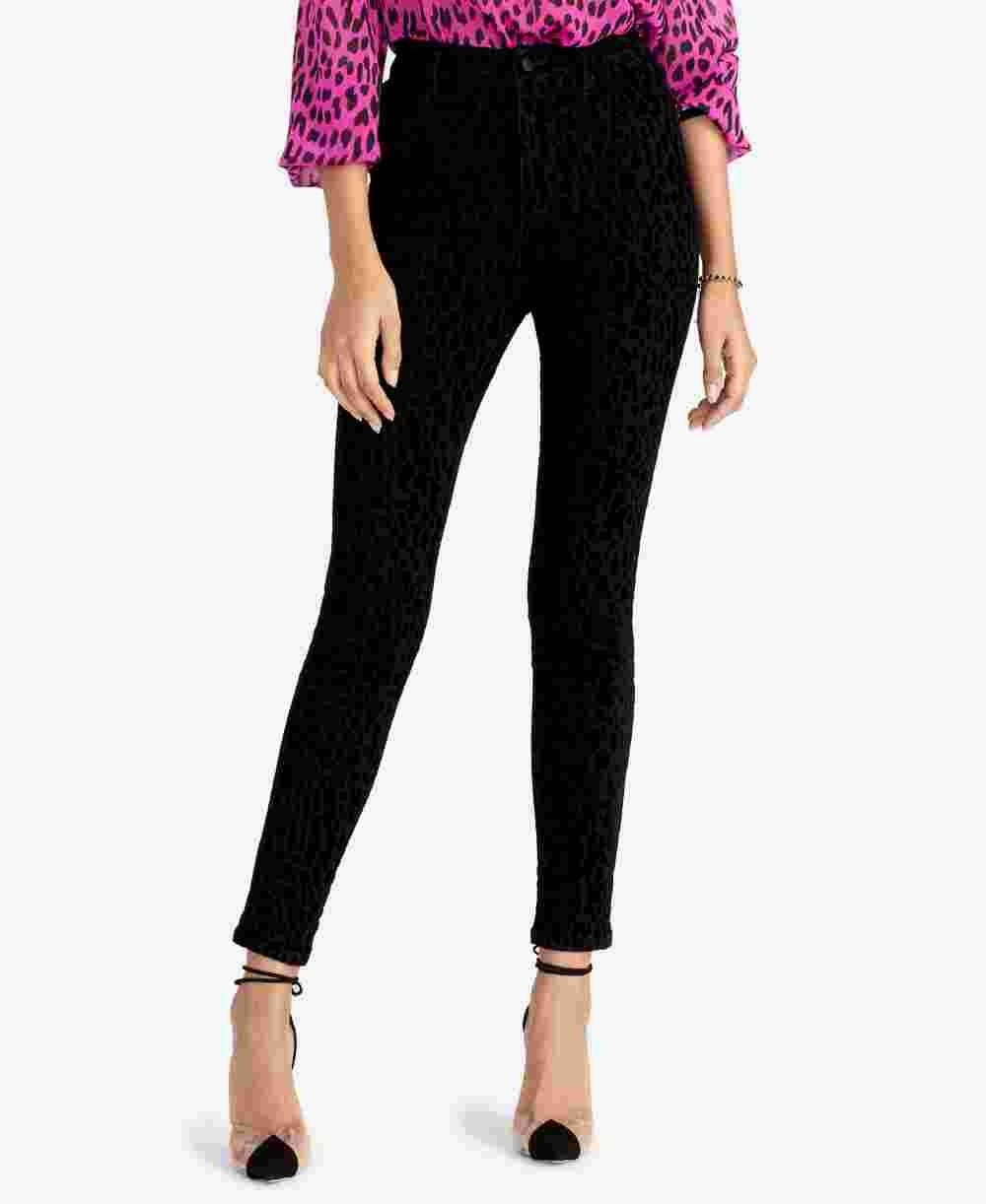 Rachel Roy Women's Animal Print Jeans Black Size 30
