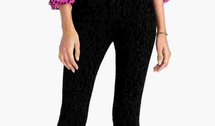 Rachel Roy Women's Animal Print Jeans Black Size 30