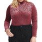 Rachel Roy Women's Trendy Plus Size Val Leopard-Print Turtleneck Pink Size 3X