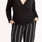 Rachel Roy Women's Trendy Draped Top  Black Size 2X