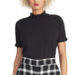 Rachel Roy Women's Elle Ruffled Mock-Neck Top Black Size Large