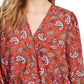 Ultra Flirt Juniors' Smocked Top Rustcopper Size Small