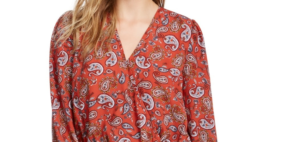 Ultra Flirt Juniors' Smocked Top Rustcopper Size Small