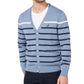 Nautica Men's Striped V-Neck Button Cardigan Blue Small Medium