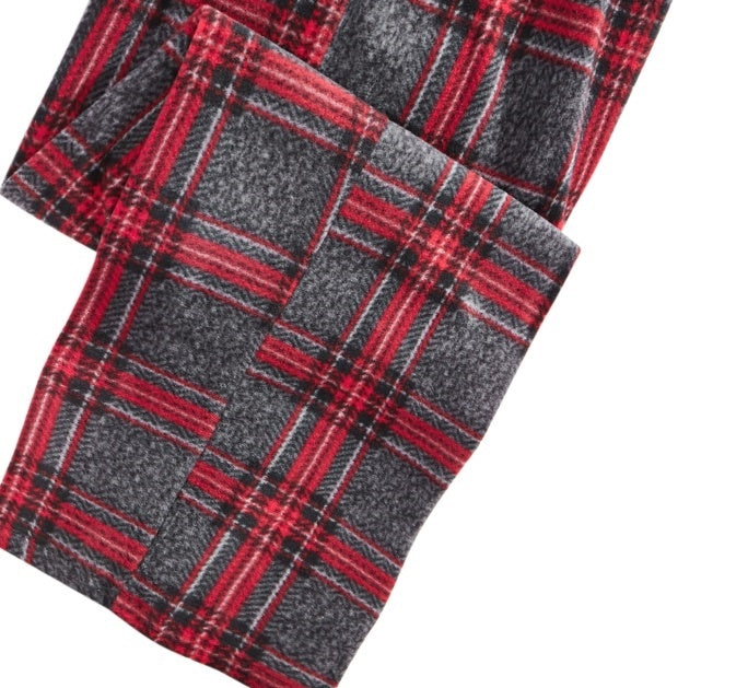 Perry Ellis Men's Large Plaid Fleece Pajama Pants Red Size Small