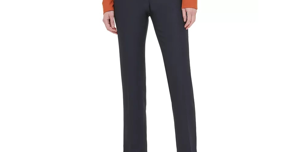 Calvin Klein Women's Twill Slim Leg Pants Navy Size 2