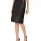 Calvin Klein Women's Sequined Pencil Skirt Black Size 10