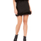 Lucy Paris Women's Feather-Trim Mini Skirt Black Size X-Large