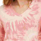 Crave Fame Junior's Cozy Ribbed Tie Dyed Top Pink Size Small