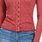 Crave Fame Juniors' V-Neck Button-Front Shirt Pink Size Small