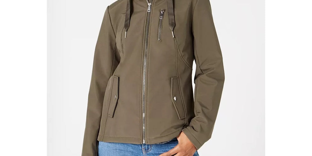 Sebby Juniors' Water Resistant Hooded Jacket Dark Gray Size Medium