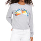 Mad Engine Disney Juniors' Cotton Long-Sleeve Star Wars Graphic T-Shirt Gray Size X-Large