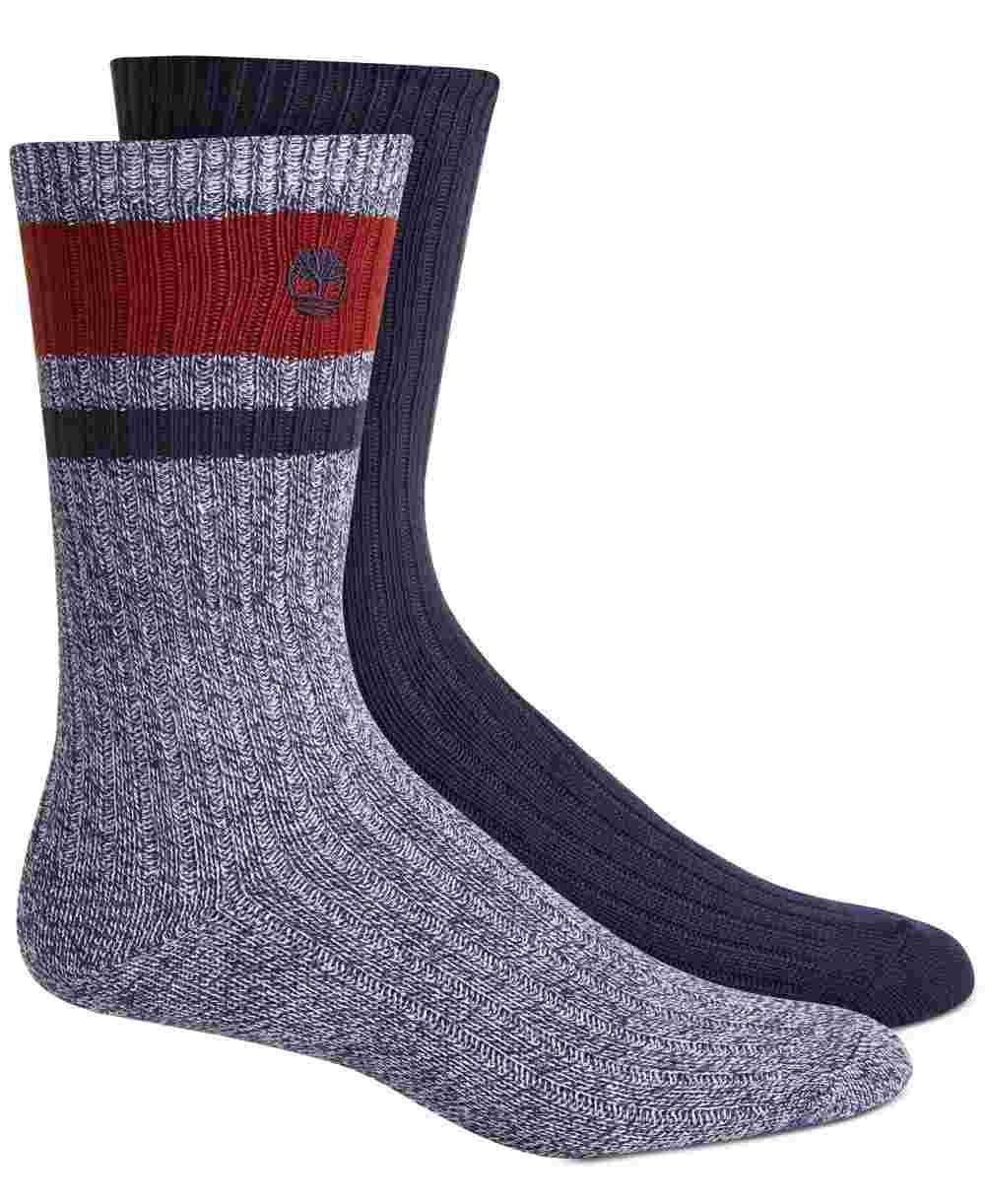 Timberland Men's 2 Pk Boot Socks Navy Size Regular