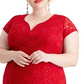 Connected Women's Metallic Sheath Dress Red Size 24W