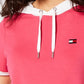 Tommy Hilfiger Sport Women's Hooded Colorblocked Crop Top Pink Size X-Large