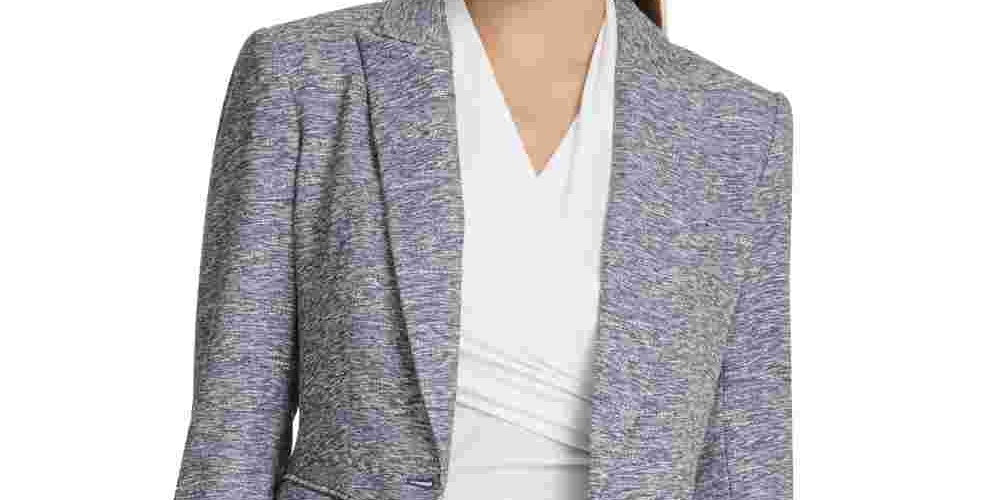 DKNY Women's Marled One Button Blazer Blue Size 6