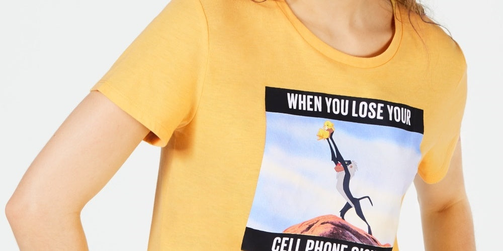 Disney Junior's Lion King Cell Signal T-Shirt Yellow Size X-Large
