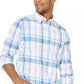 Nautica Men's Blue Sail Plaid Shirt Natural Size Medium