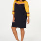 Tommy Hilfiger Women's Plus Size Striped-Trim Cotton Sweatshirt Dress Yellow Size 1X