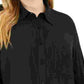 Michael Kors Women's Plus Swiss Dot Button-Down Top Black Size 1X