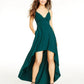 Speechless Juniors' Scalloped-Neck High-Low Dress Bright Green Size 5