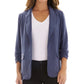BCX Juniors' Ruched-Sleeve Open-Front Blazer Navy Size Small