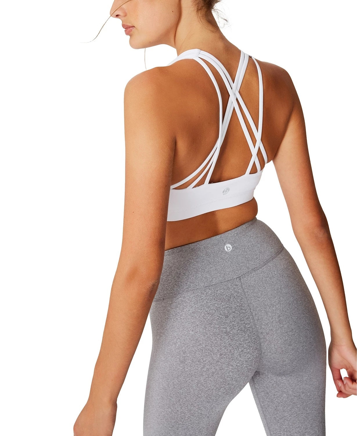 Cotton On Women's Strappy Sports Crop Bra White Size Small
