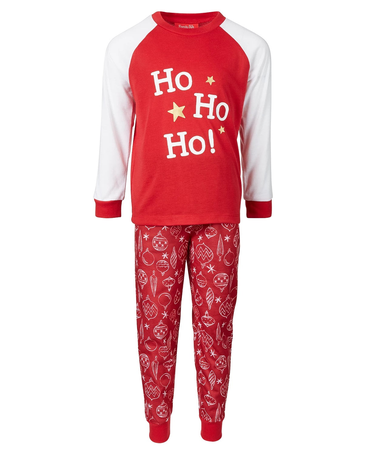 Family Pajamas Matching Kids Ornament Print Set Red Size 6-7