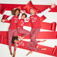 Family Pajamas Matching Kids Ornament Print Set Red Size 6-7