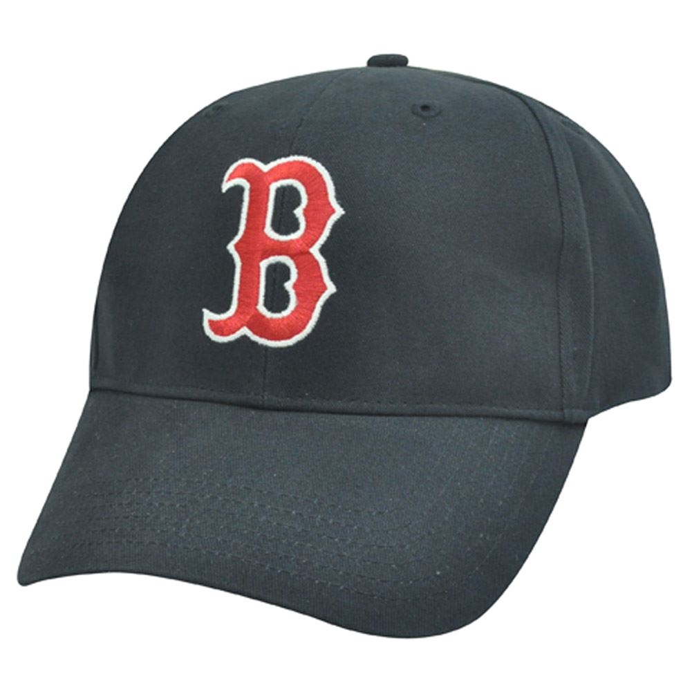 MLB Boston Red Sox Basic Structured Navy Dark Blue Red Baseball Hat Cap Licensed